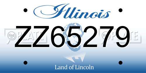 ZZ65279 Illinois License Plate