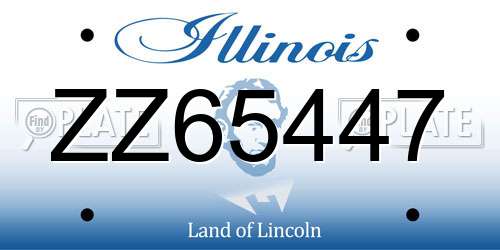 ZZ65447 Illinois License Plate
