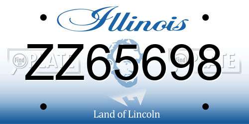 ZZ65698 Illinois License Plate