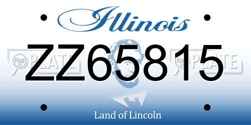 ZZ65815 Illinois License Plate
