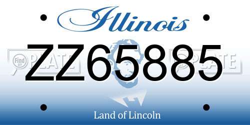 ZZ65885 Illinois License Plate