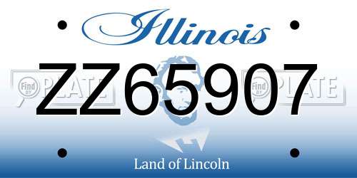 ZZ65907 Illinois License Plate
