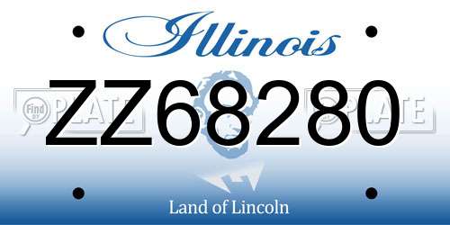 ZZ68280 Illinois License Plate