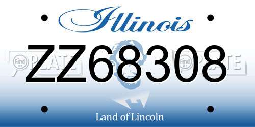 ZZ68308 Illinois License Plate