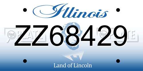 ZZ68429 Illinois License Plate