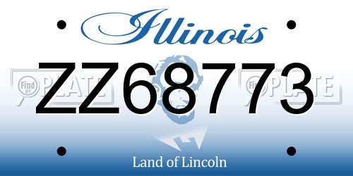 ZZ68773 Illinois License Plate