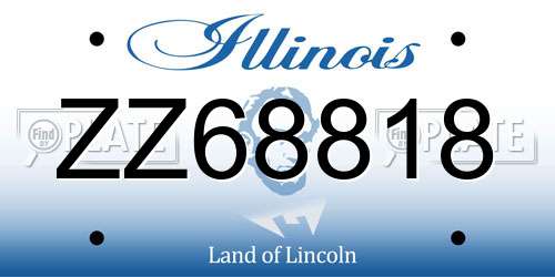 ZZ68818 Illinois License Plate