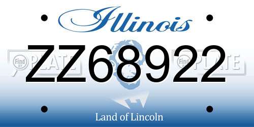 ZZ68922 Illinois License Plate