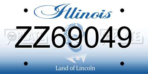 ZZ69049 Illinois License Plate