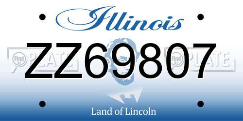 ZZ69807 Illinois License Plate