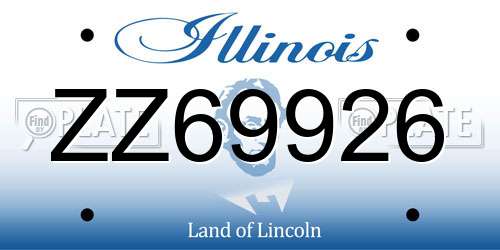 ZZ69926 Illinois License Plate
