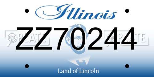 ZZ70244 Illinois License Plate