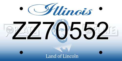 ZZ70552 Illinois License Plate