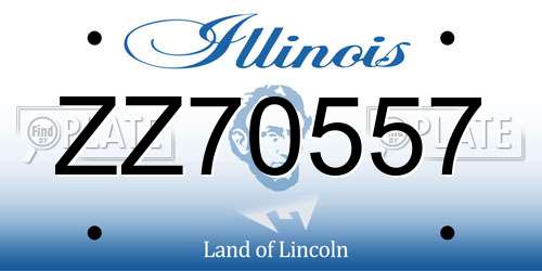 ZZ70557 Illinois License Plate