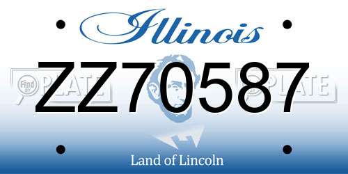 ZZ70587 Illinois License Plate