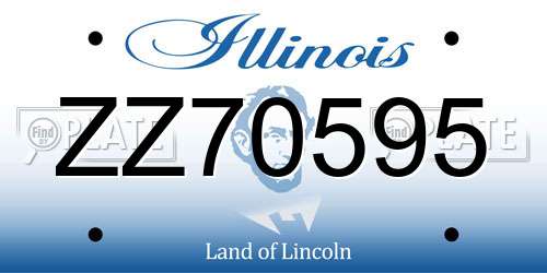 ZZ70595 Illinois License Plate