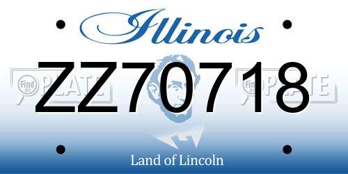 ZZ70718 Illinois License Plate