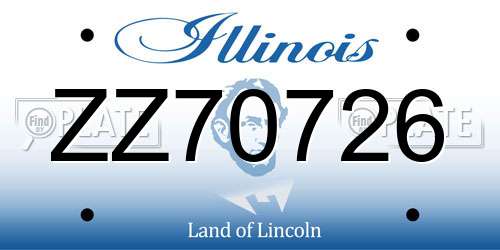 ZZ70726 Illinois License Plate