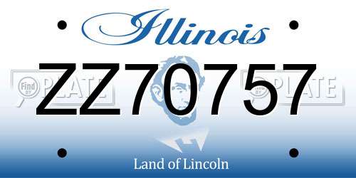 ZZ70757 Illinois License Plate
