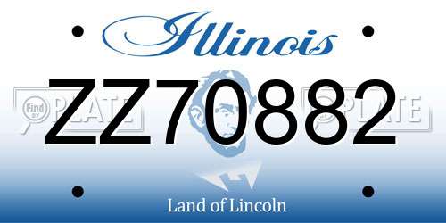 ZZ70882 Illinois License Plate
