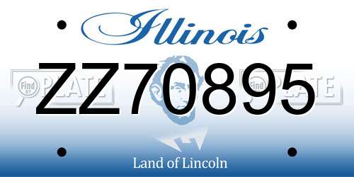 ZZ70895 Illinois License Plate