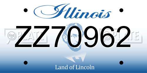 ZZ70962 Illinois License Plate