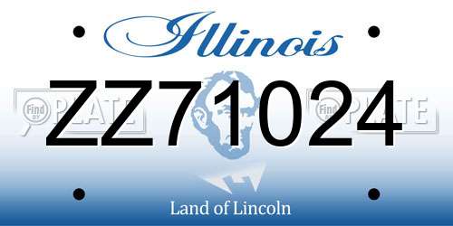 ZZ71024 Illinois License Plate
