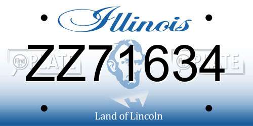 ZZ71634 Illinois License Plate