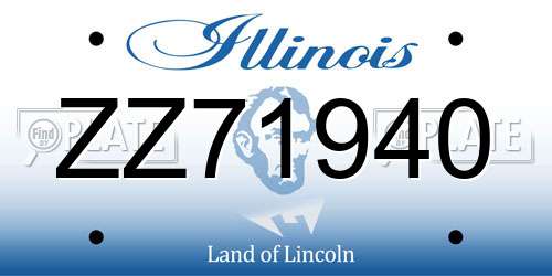 ZZ71940 Illinois License Plate
