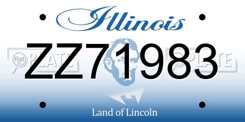 ZZ71983 Illinois License Plate