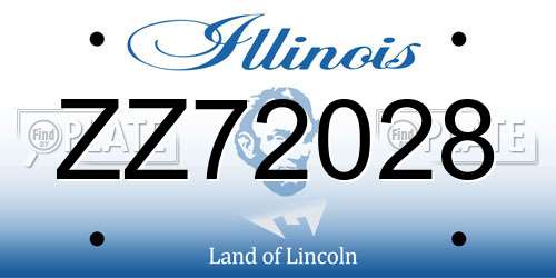 ZZ72028 Illinois License Plate