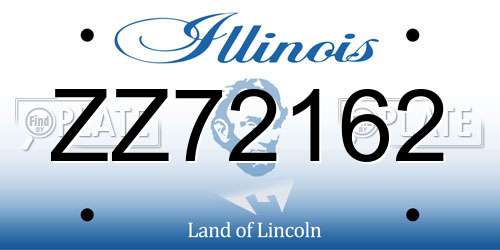 ZZ72162 Illinois License Plate