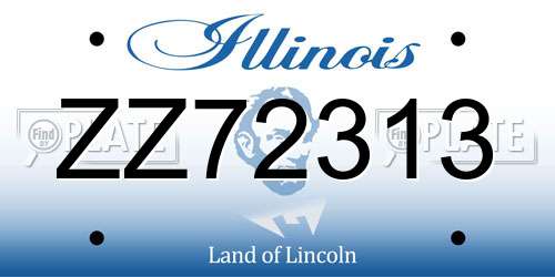 ZZ72313 Illinois License Plate