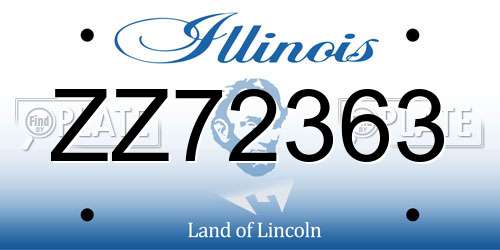 ZZ72363 Illinois License Plate
