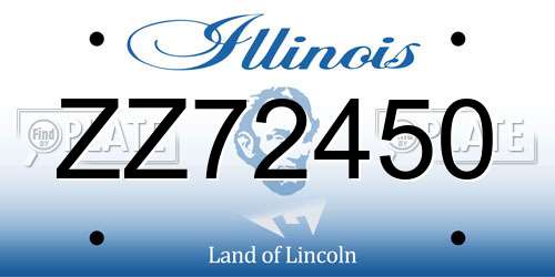 ZZ72450 Illinois License Plate