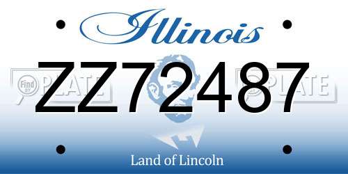 ZZ72487 Illinois License Plate