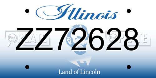 ZZ72628 Illinois License Plate