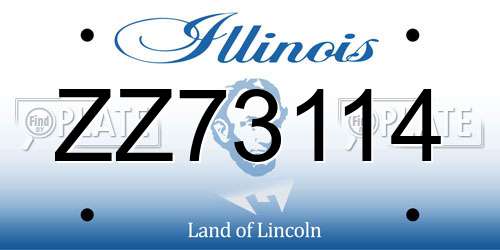 ZZ73114 Illinois License Plate