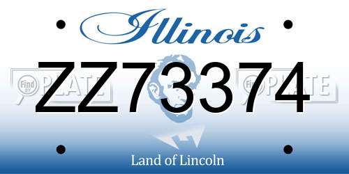 ZZ73374 Illinois License Plate