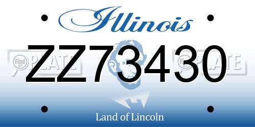 ZZ73430 Illinois License Plate