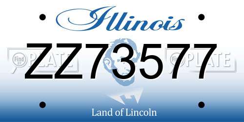 ZZ73577 Illinois License Plate