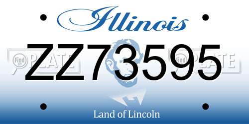 ZZ73595 Illinois License Plate