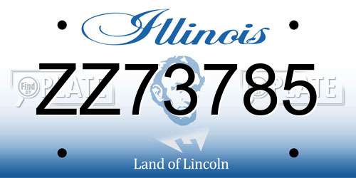 ZZ73785 Illinois License Plate