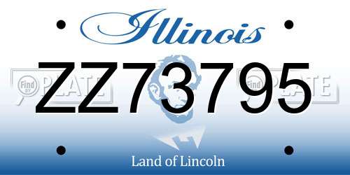 ZZ73795 Illinois License Plate
