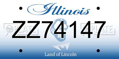 ZZ74147 Illinois License Plate