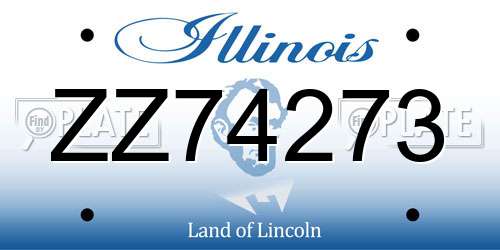 ZZ74273 Illinois License Plate