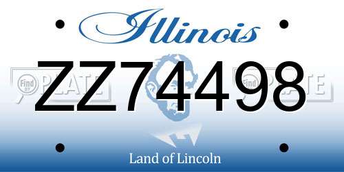 ZZ74498 Illinois License Plate