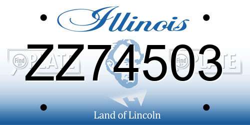 ZZ74503 Illinois License Plate