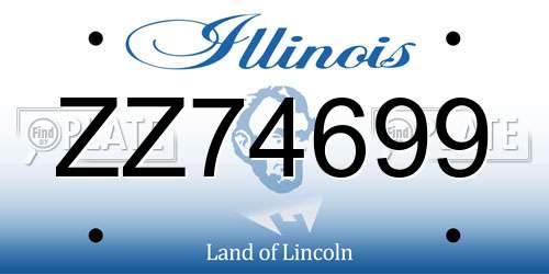 ZZ74699 Illinois License Plate