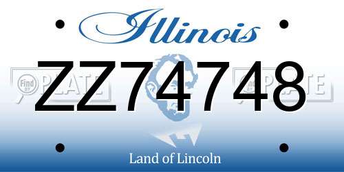 ZZ74748 Illinois License Plate